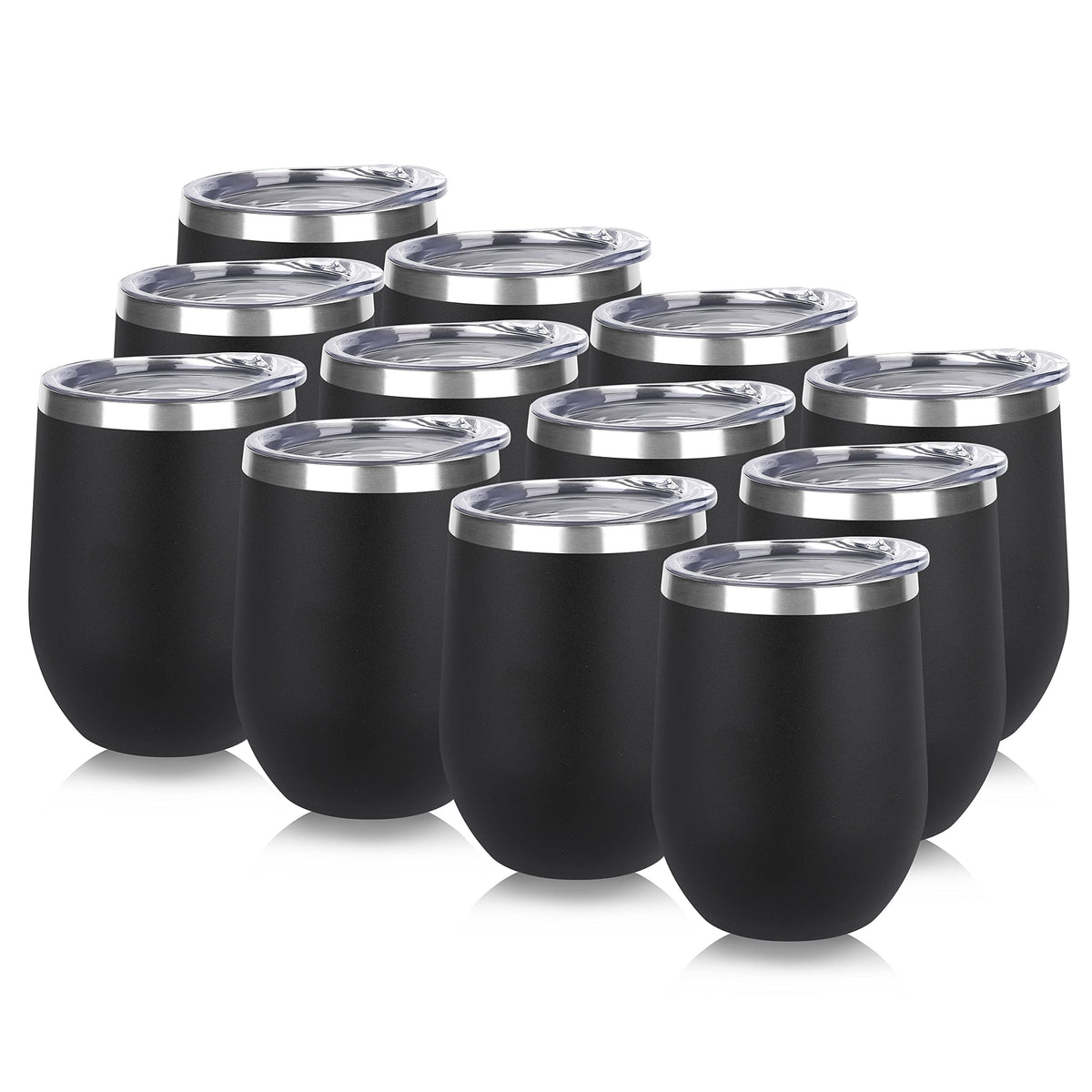 Vaso térmico DOMICARE de acero inoxidable, 12 onzas, con tapa, ideal para bebidas.
