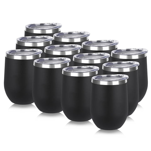 Vaso térmico DOMICARE de acero inoxidable, 12 onzas, con tapa, ideal para bebidas.