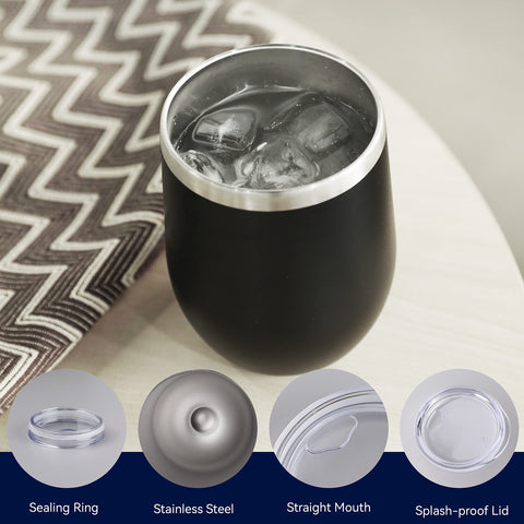 Vaso térmico portátil DOMICARE de 12 onzas, con tapa para viaje.