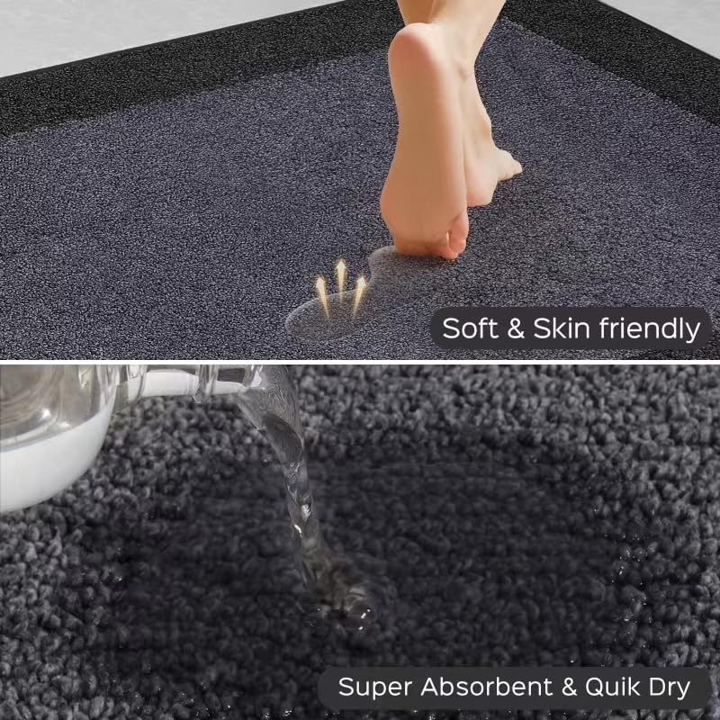 Alfombra antideslizante DOMUSTEX con respaldo de caucho termoplástico para mayor seguridad.