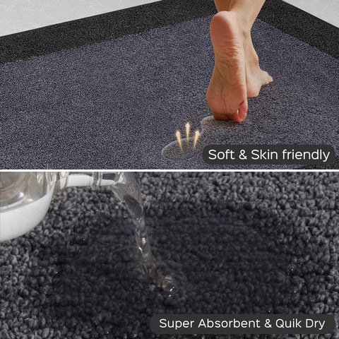 Domustex alfombra antideslizante con respaldo de goma termoplástica para mayor seguridad.