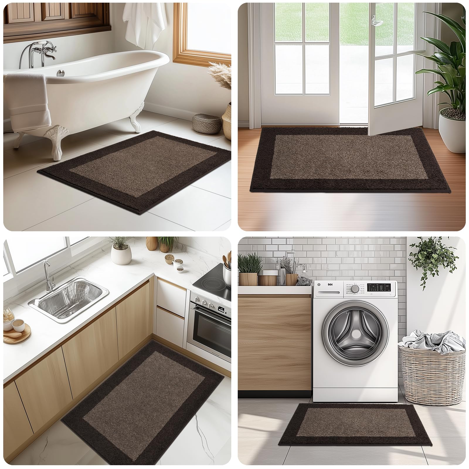 Alfombra multiuso DOMUSTEX, apta para cocina y entrada, con borde reforzado.