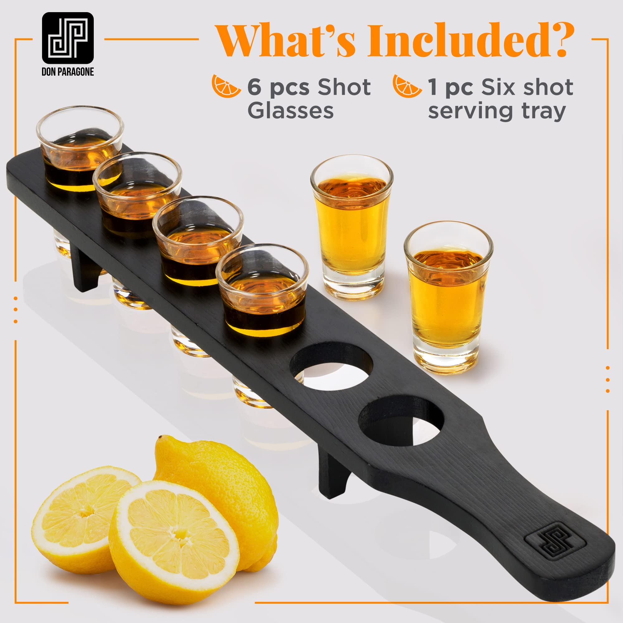 Don Paragone juego de vasos chupito seis para servir bebidas con estilo.