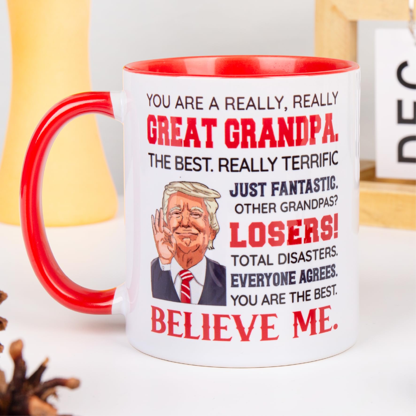 Taza ceramica Donavibe para abuelo: duradera y apta para uso diario.