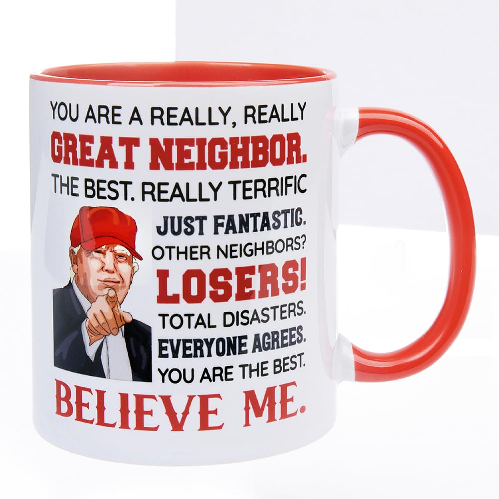 Taza cerámica Donavibe 11 onzas para vecina, ideal para café diario.