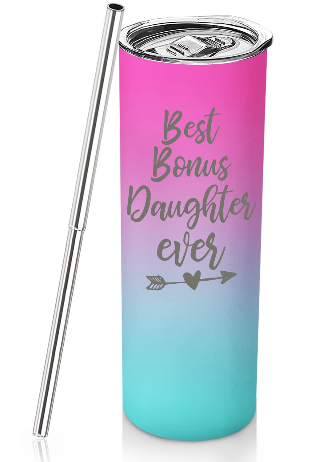 Donenzi vaso aislado 20 onzas con gradiente rosado-azul, ideal como regalo para la hija adicional