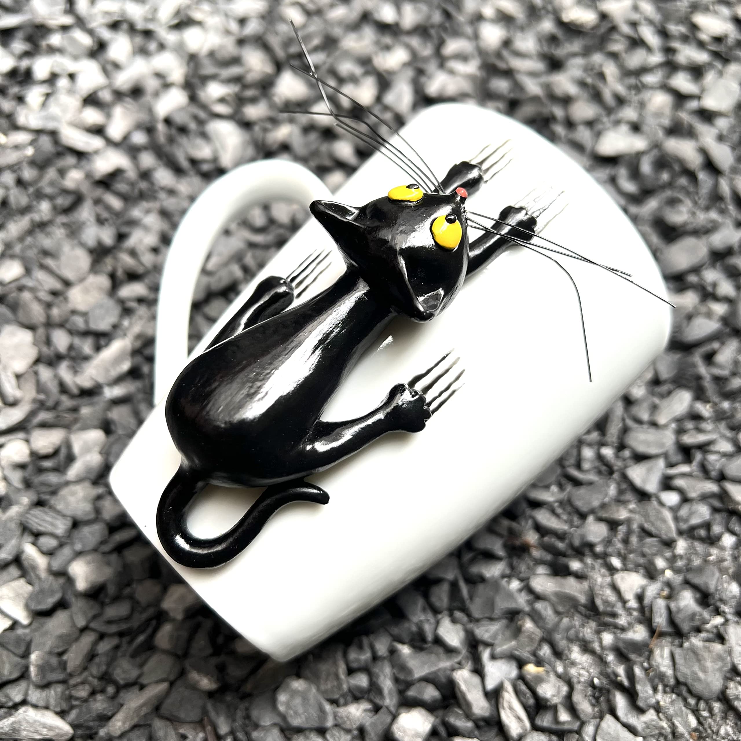 DongNaiWin taza gato negro 3D, capacidad de 15 onzas para tus bebidas favoritas.