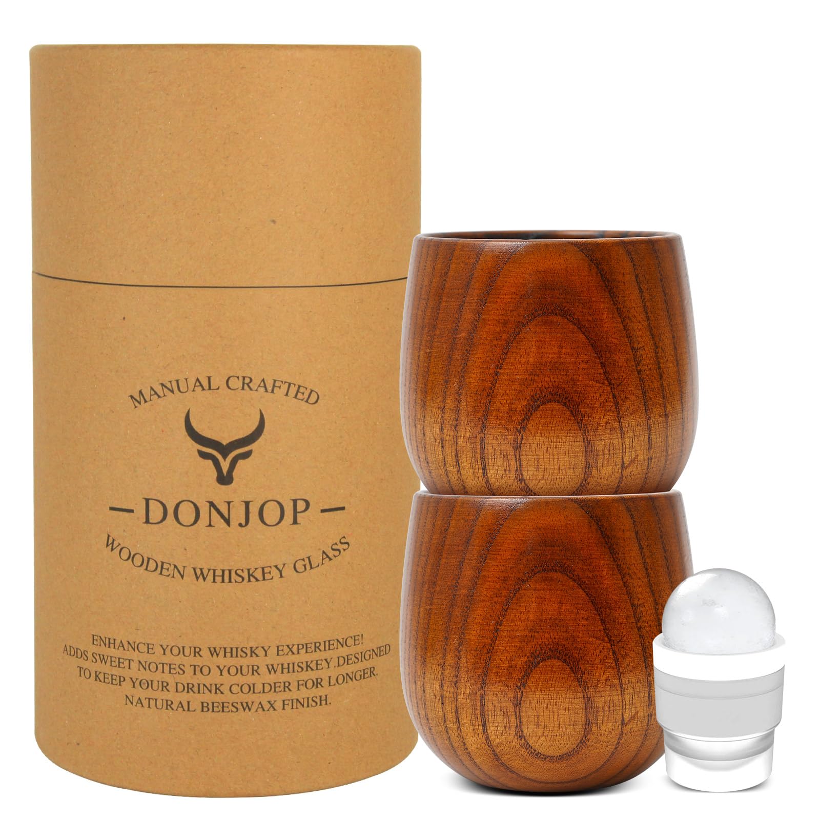 DONJOP copa bourbon madera original para disfrutar sabores intensos
