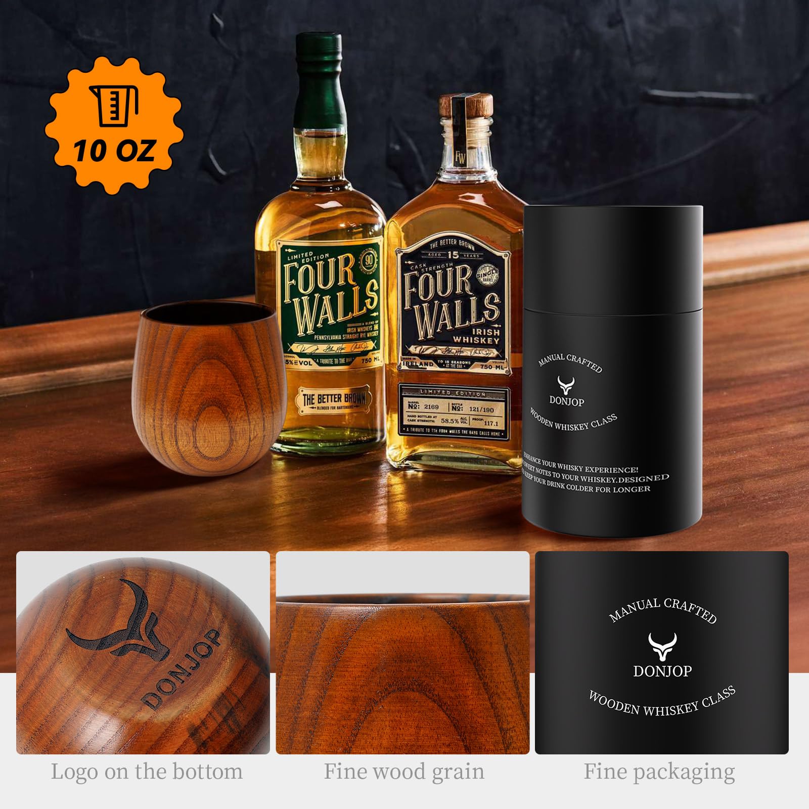 DONJOP copa bourbon durabilidad superior para uso diario.