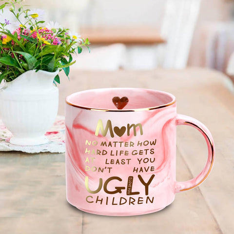 Taza Donse con detalle dorado y letras, estilo único para mamá.