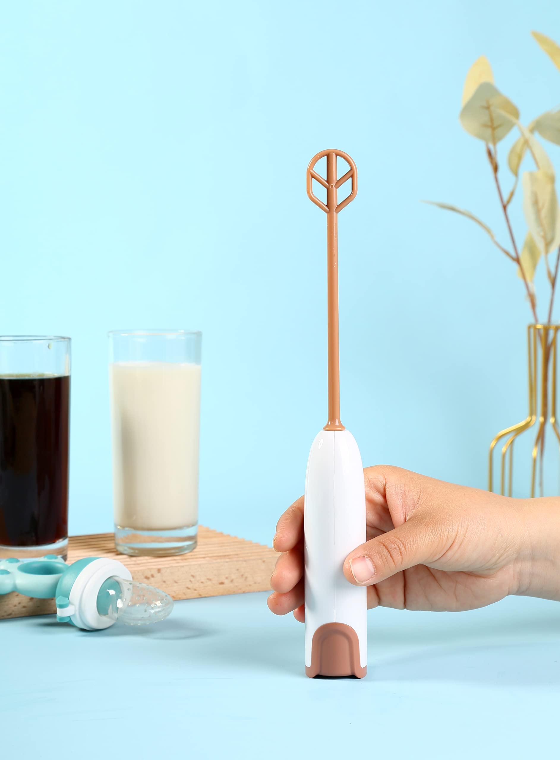 Doobaann mezclador eléctrico compacto, ideal para leche, batidos y café