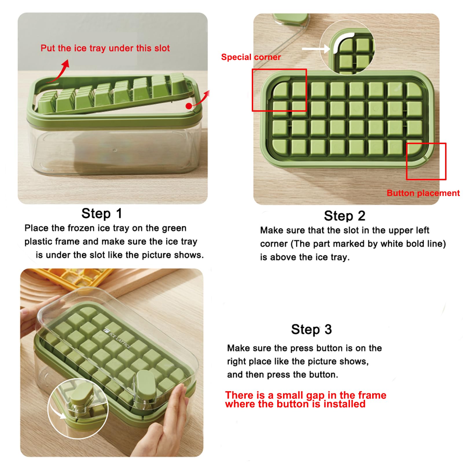 DoOnly juego de bandejas para congelador verde con 64 cubos.