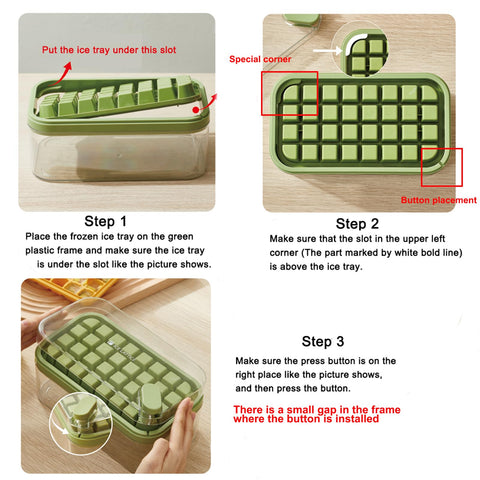 DoOnly juego de bandejas para congelador verde con 64 cubos.