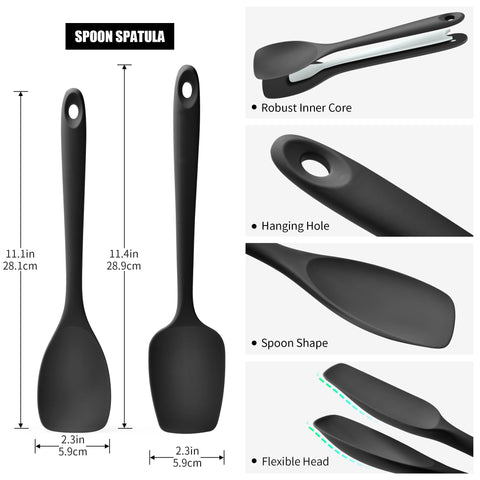 Doosu cabeza-espatula silicona flexible, facilita raspar y mezclar sin rayar.