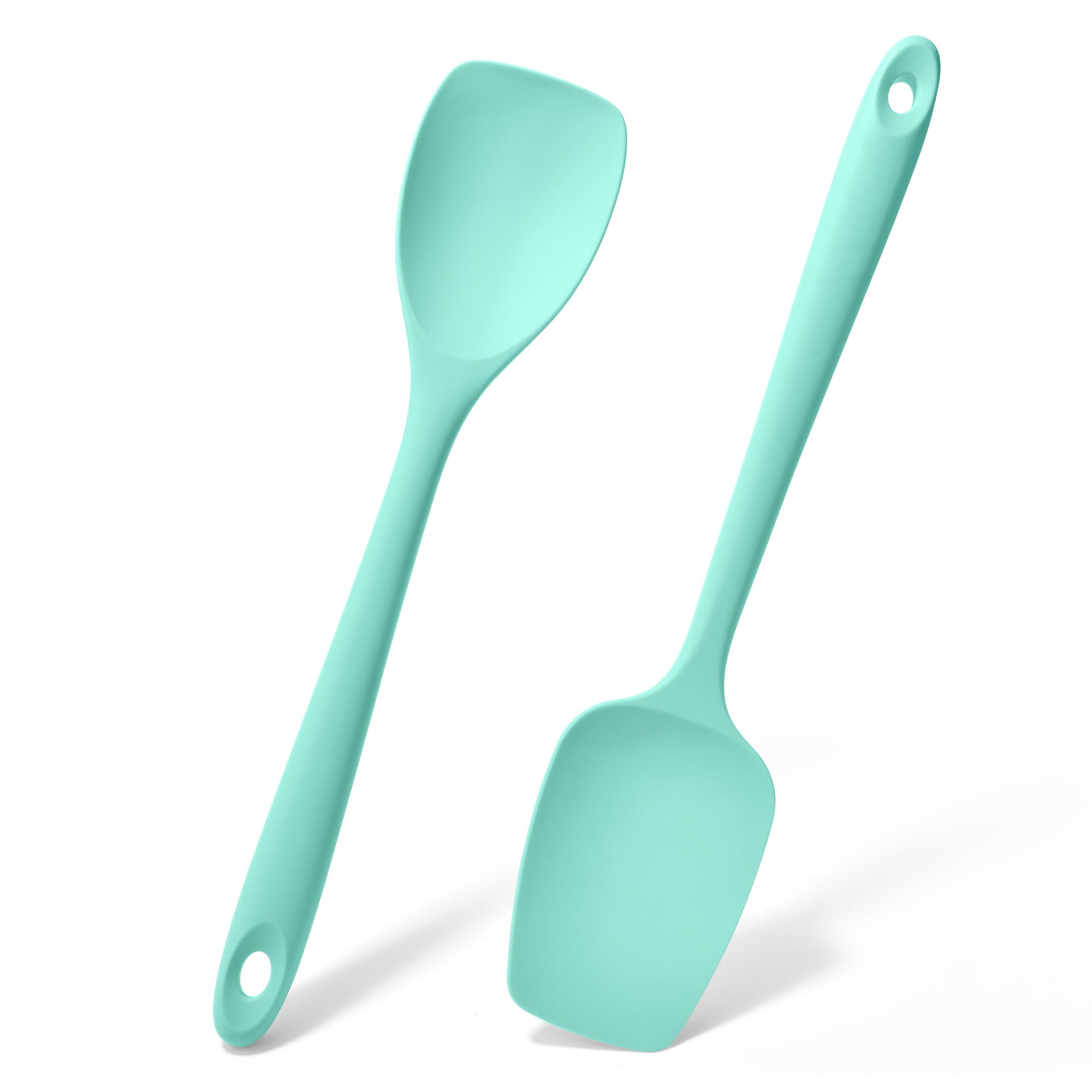 Doosu espátulas cucharas de silicona, dos piezas, diseño sin costuras para mezclar y raspar fácilmente