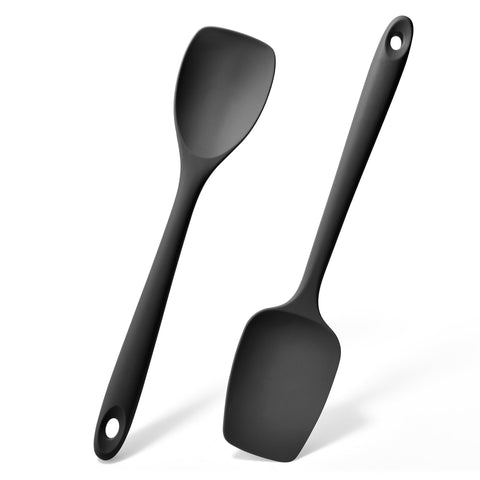 Doosu cucharas-espatula de silicona, juego de dos, resistente al calor y apto para antiadherentes.
