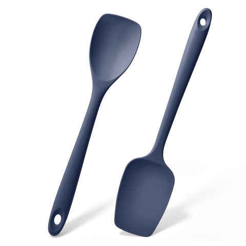 Doosu espátula de silicona 2 piezas, azul marino, ideal para batidos y mezclas.