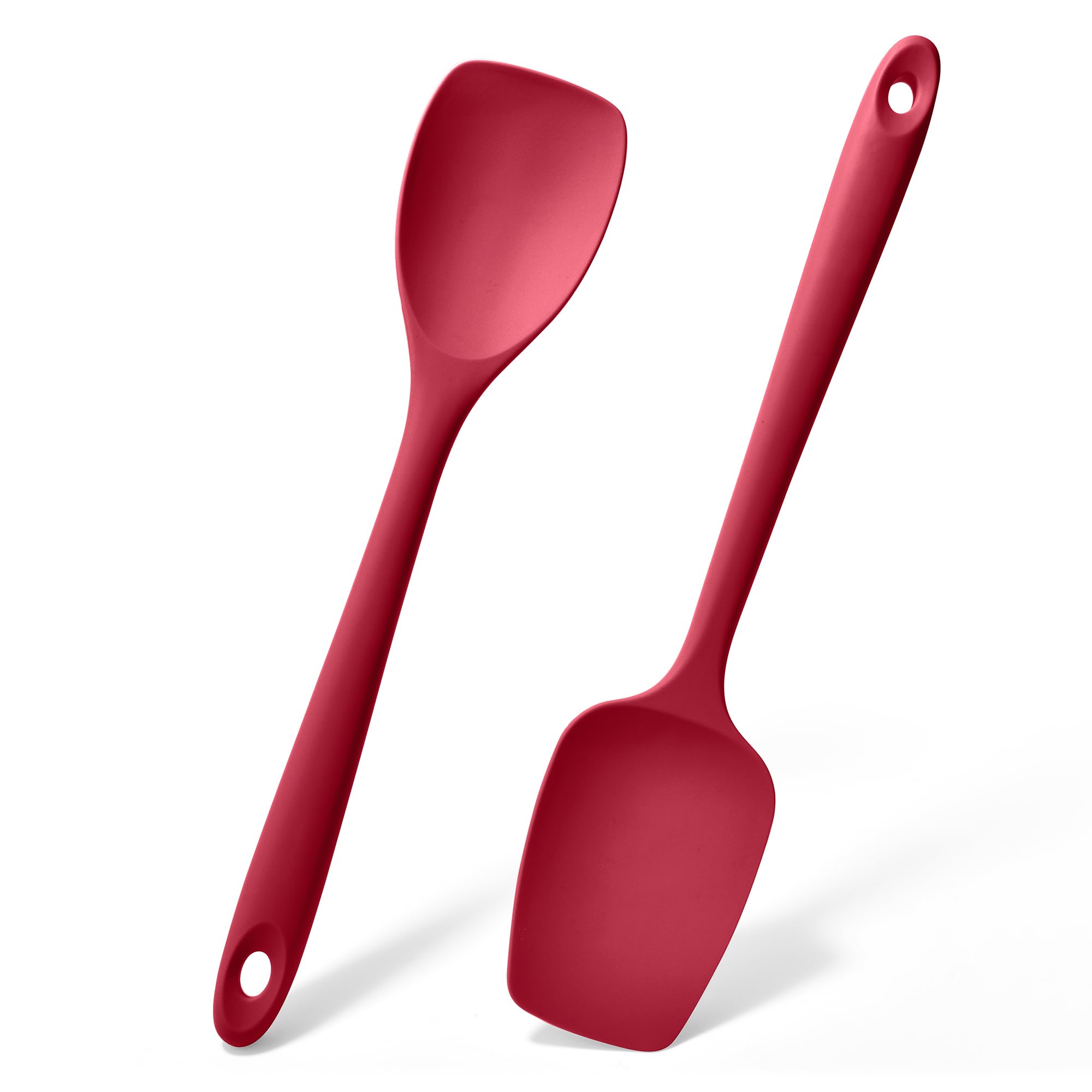 Doosu espátula de silicona conjunto 2 en rojo, aptas para sartenes antiadherentes