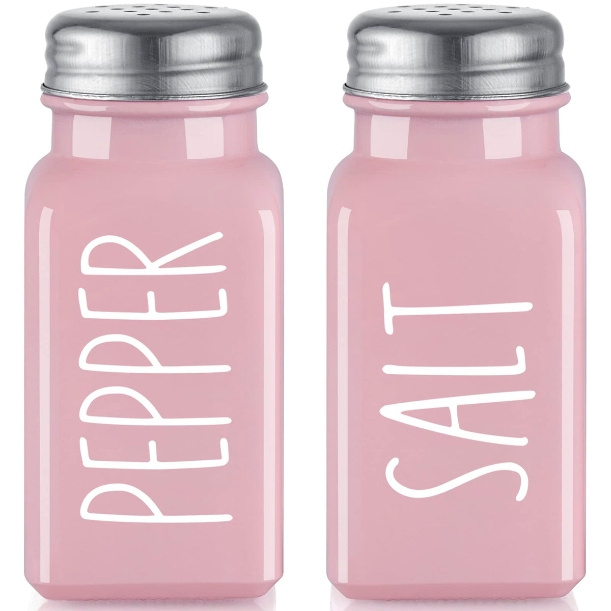 Dopeca salero-pimentero rosados en cocina, fácil para sazonar rápido y decorar