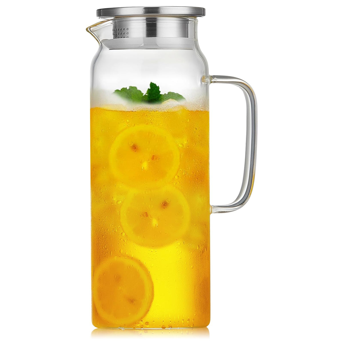 Jarra Dopudo de cristal 53oz con tapa para enfriar y servir bebidas
