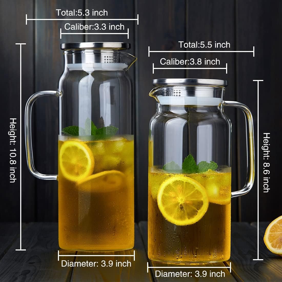 Dopudo jarra cristal con mango grande para agarre cómodo