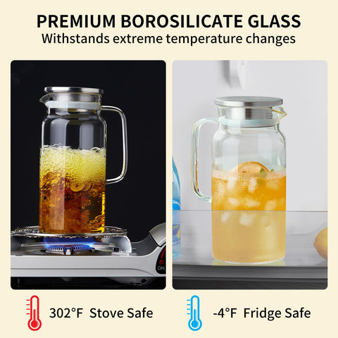 Dopudo jarra cristal con pico anti goteo para verter