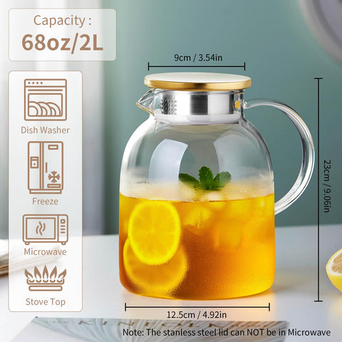 Jarra DOPUDO 2l con tapa anti goteo para servir sin derrames.