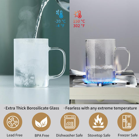 Taza DOPUDO con infusor, muestra el color del té durante la infusión.