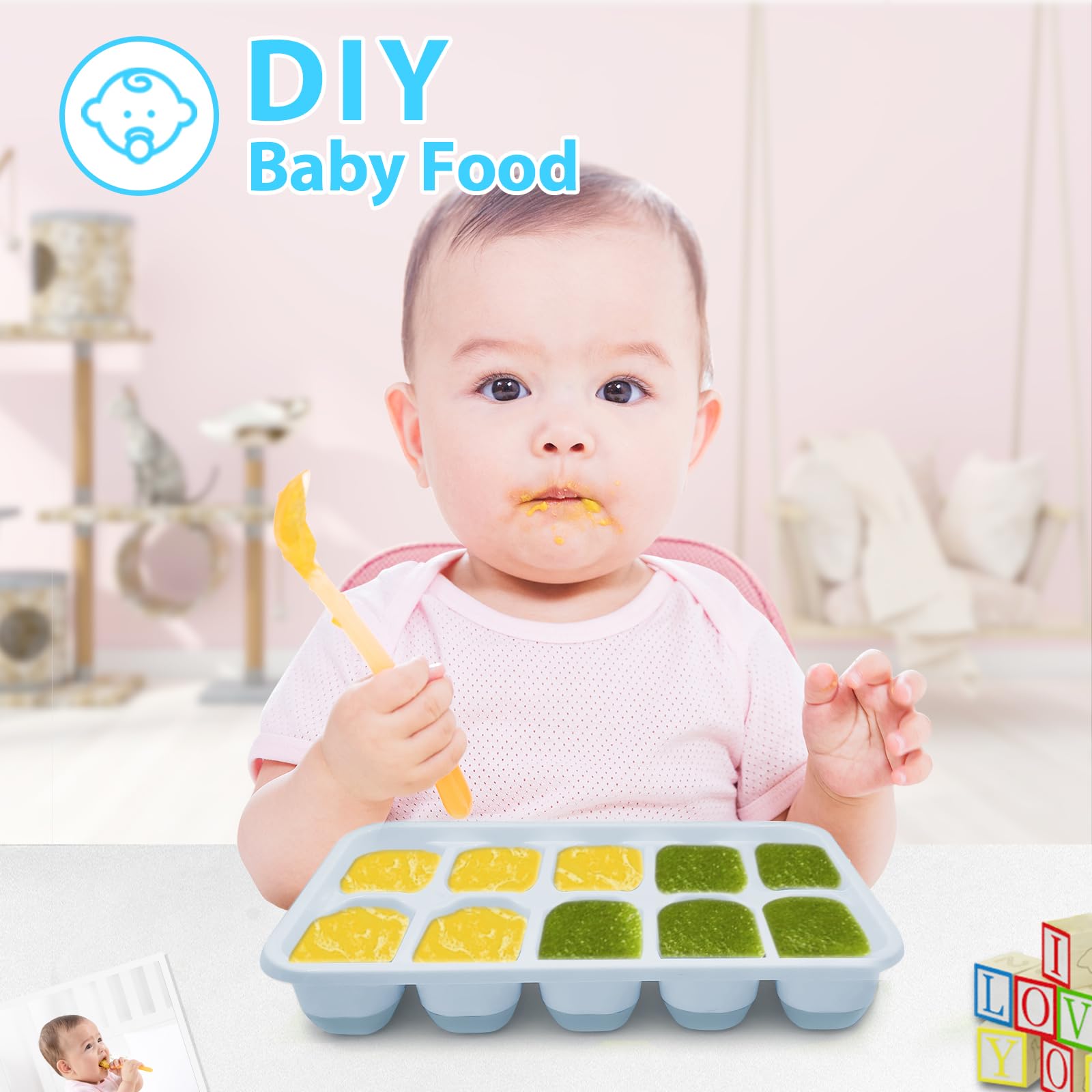 DOQAUS diseño compacto apilable ideal para congeladores pequeños.