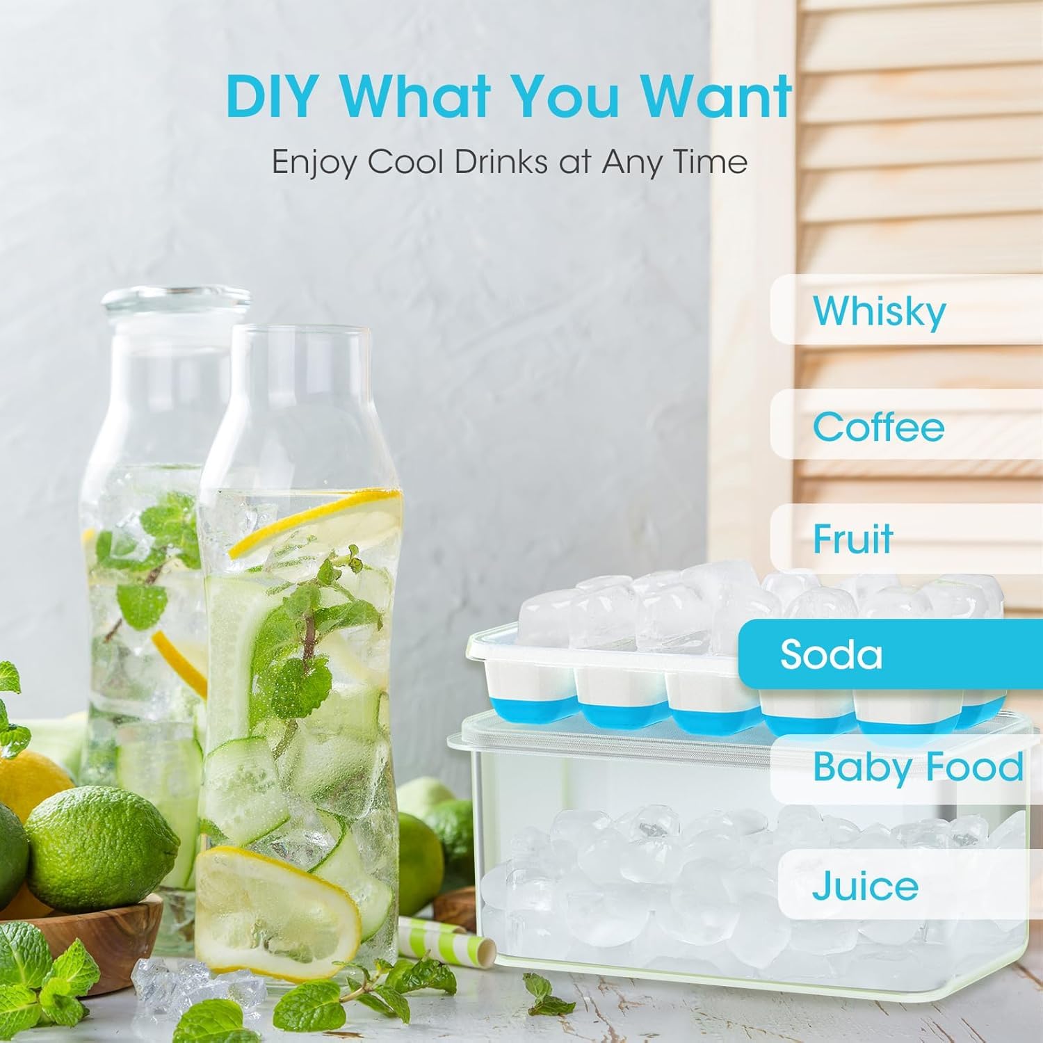 DOQAUS balde de almacenamiento para hielo, ideal para fiestas.