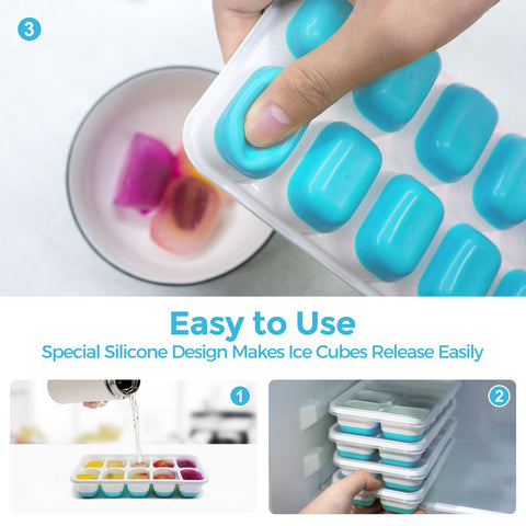 DOQAUS cubiteras hielo apilables: diseño compacto para congeladores pequeños.