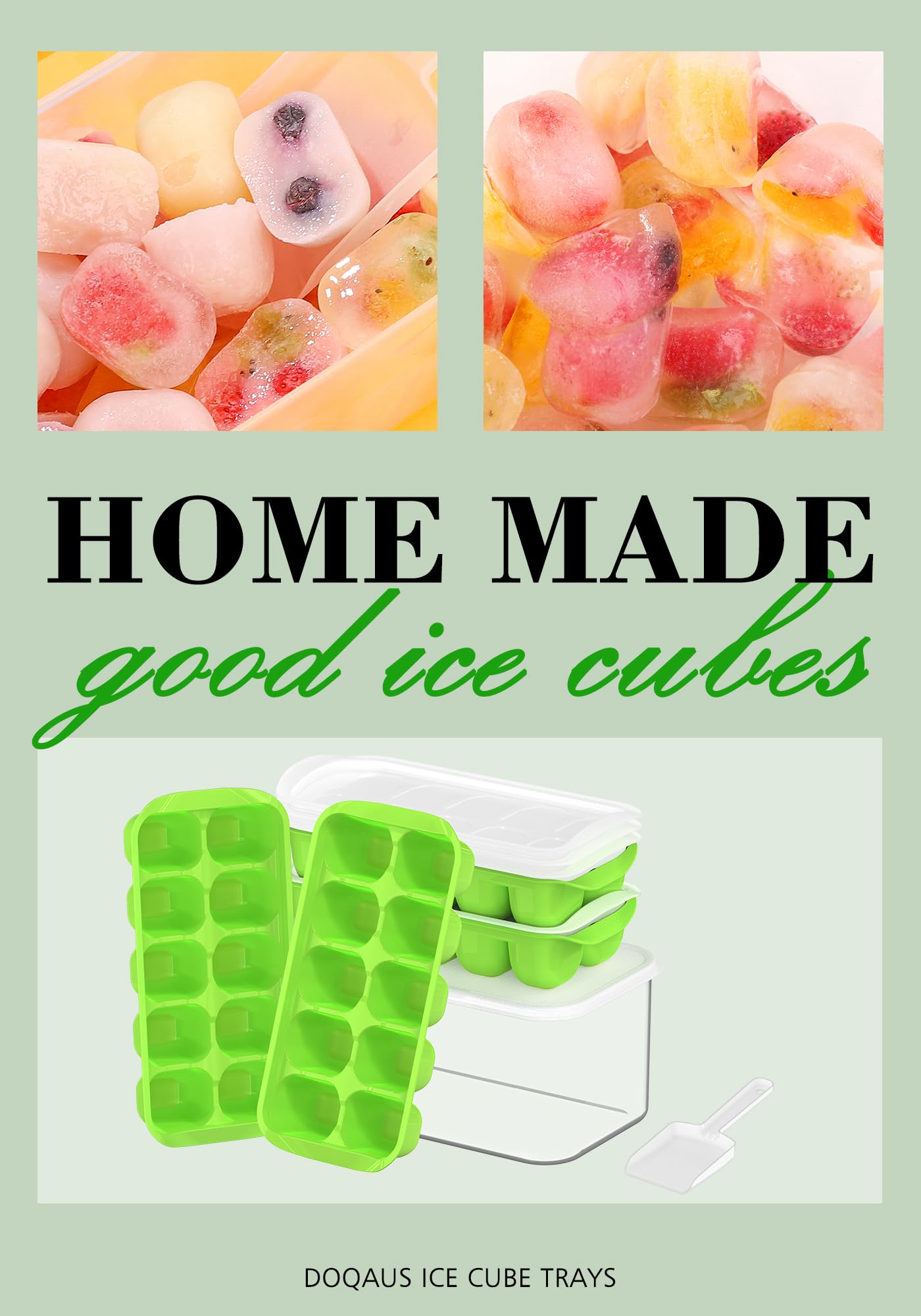DOQAUS hielo con frutas, opciones saborizadas para bebidas