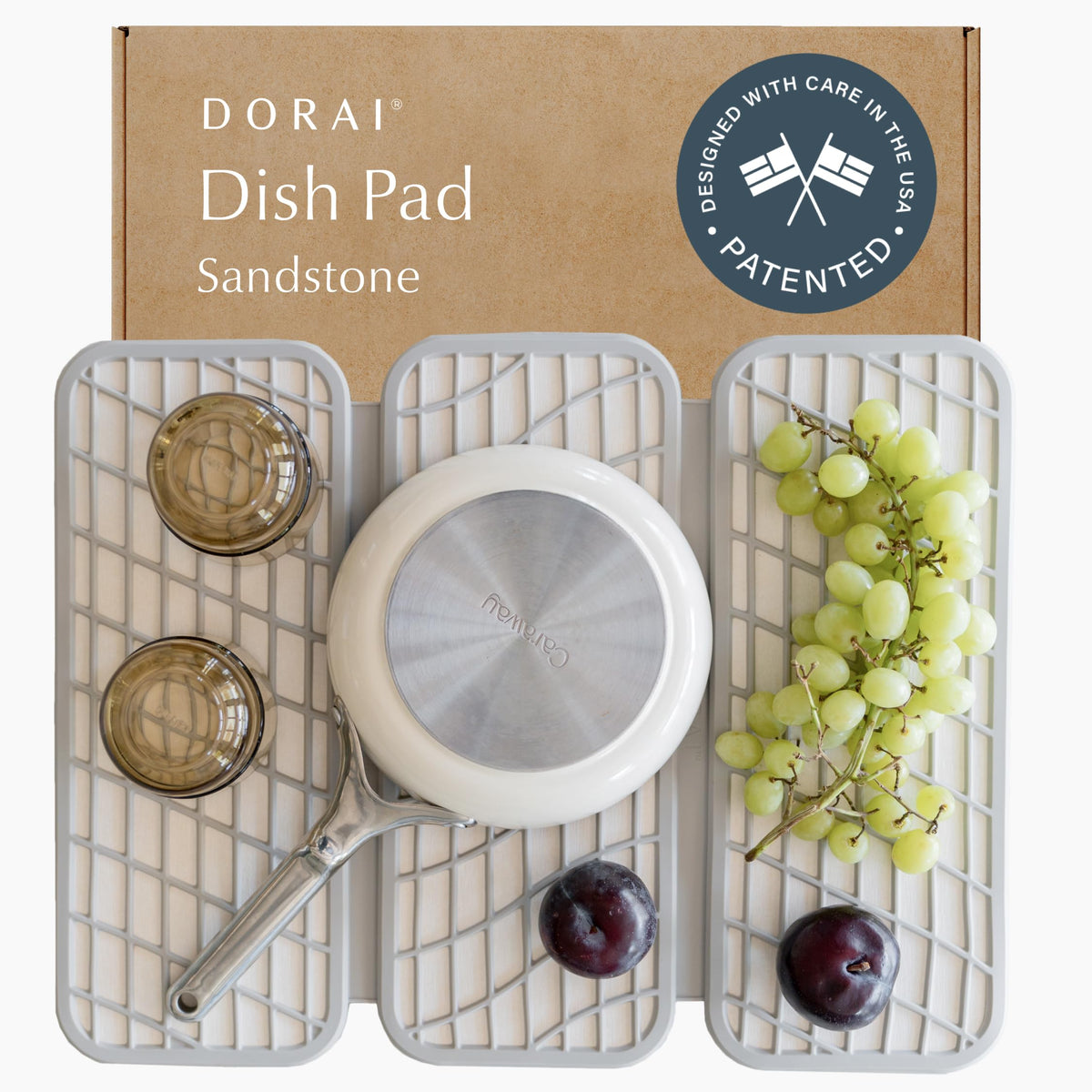 Dorai Dish Pad: base de piedra arenisca para secado rápido de platos.