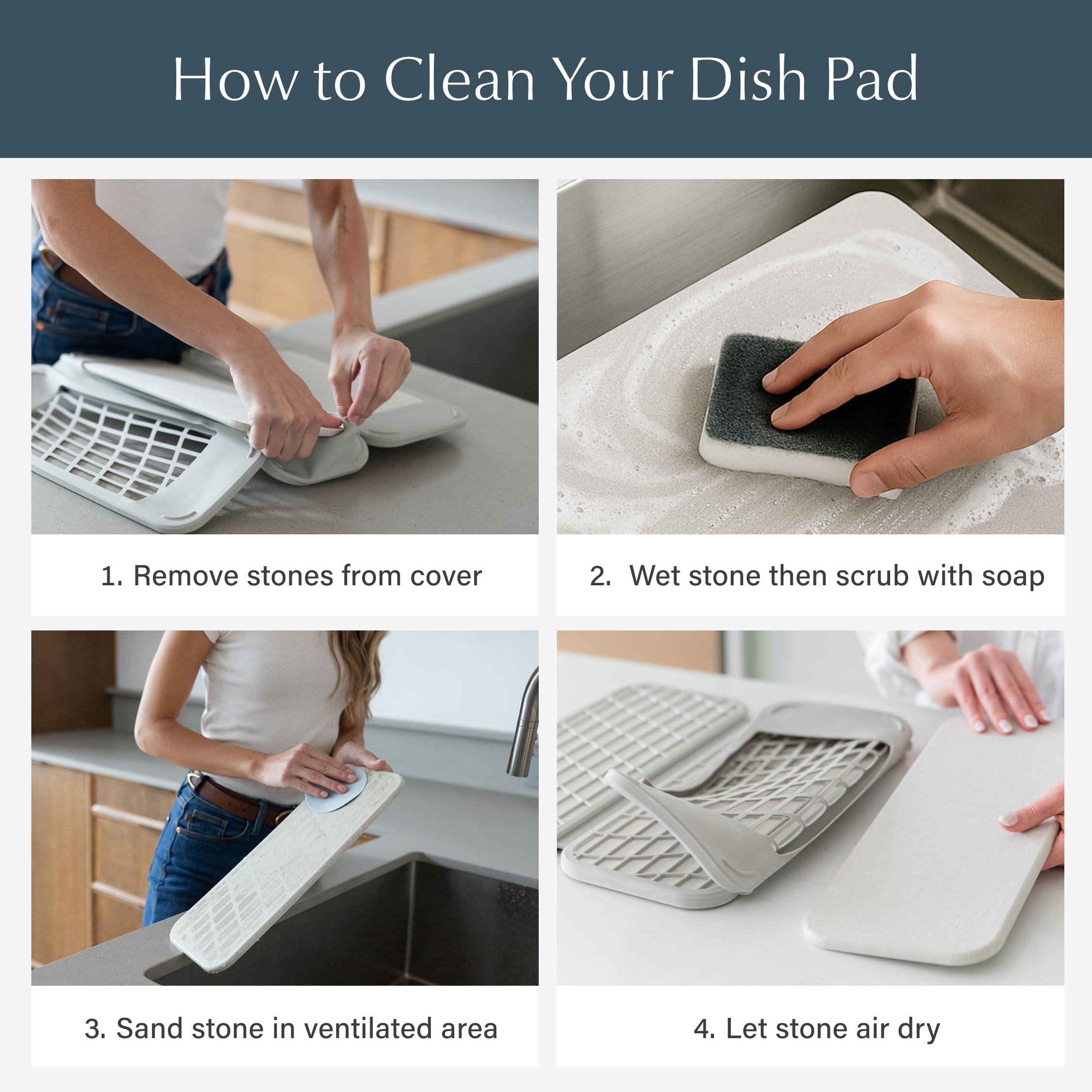 Dorai Dish Pad: medidas 199x152 pulgadas para encimera.