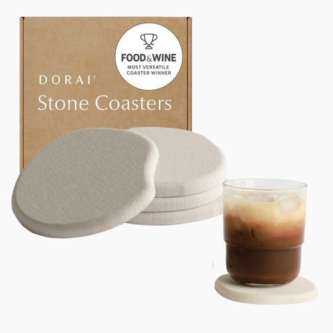 Dorai Home posavasos piedra arenisca: absorción rápida para mantener la mesa seca