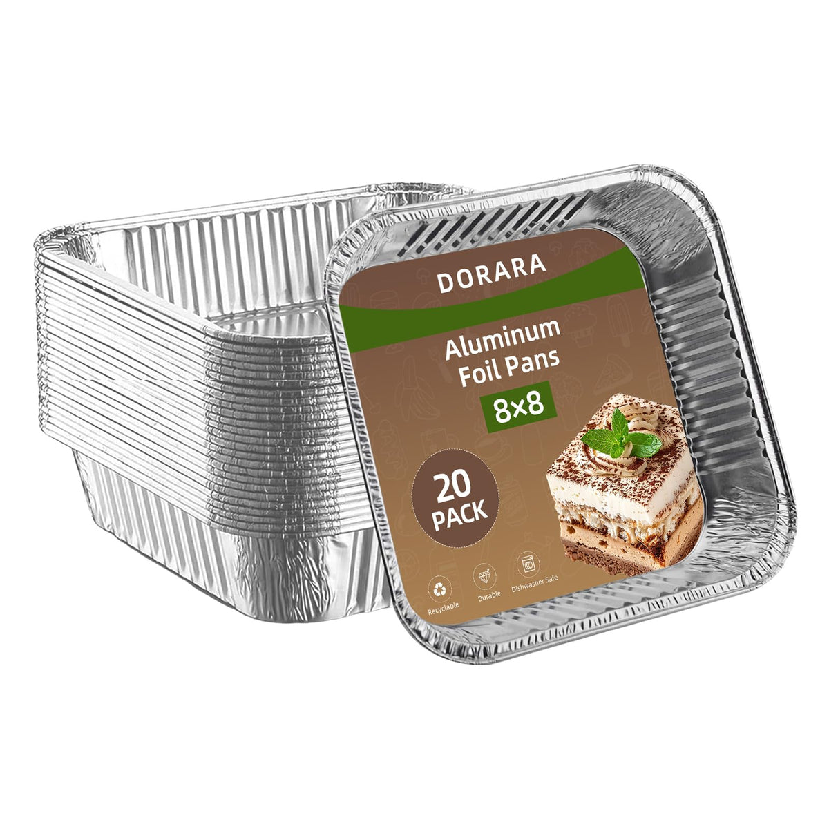 Bandeja DORARA 8x8 para hornear con distribución uniforme del calor