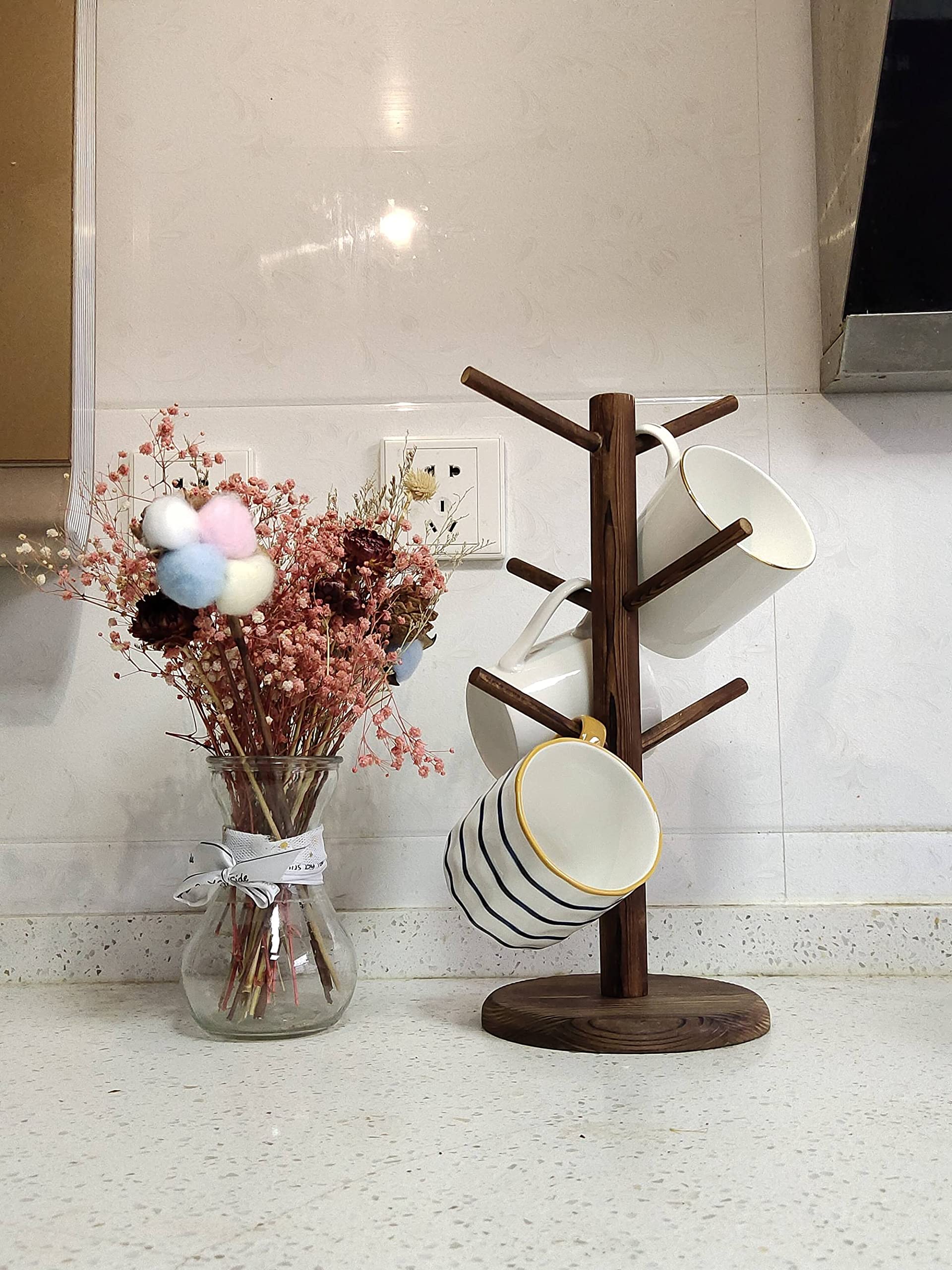 Dorhors estante para tazas de cafe en madera, ordena tu barra.