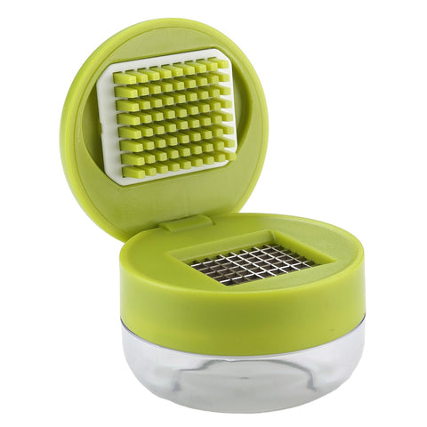 DOSMAMZ cortador de ajo verde con tapa transparente y visualización