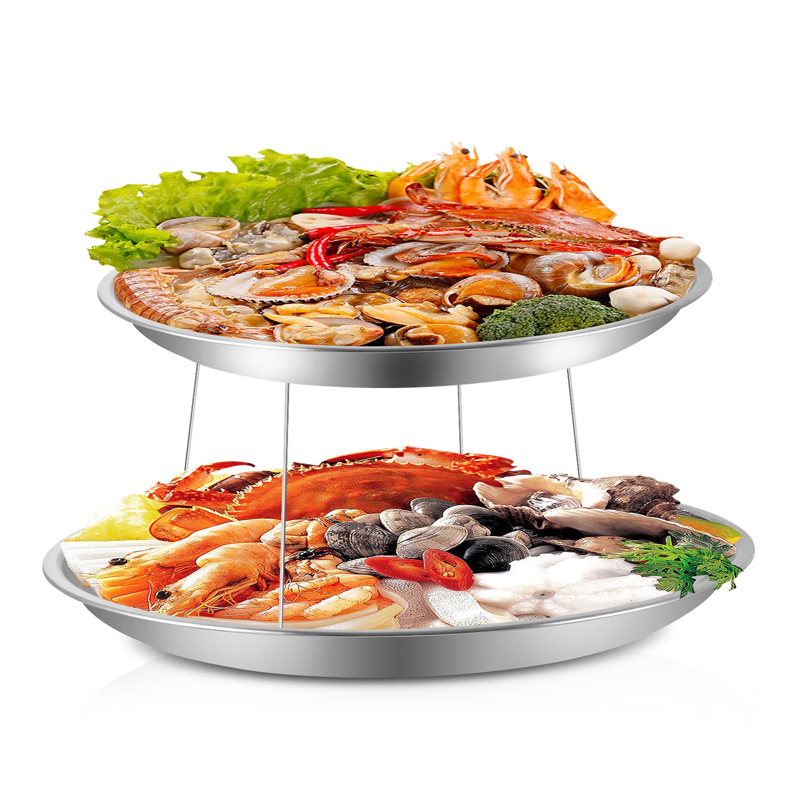 Bandeja Dostatni mariscos de aluminio, 16 pulgadas, ideal para reuniones