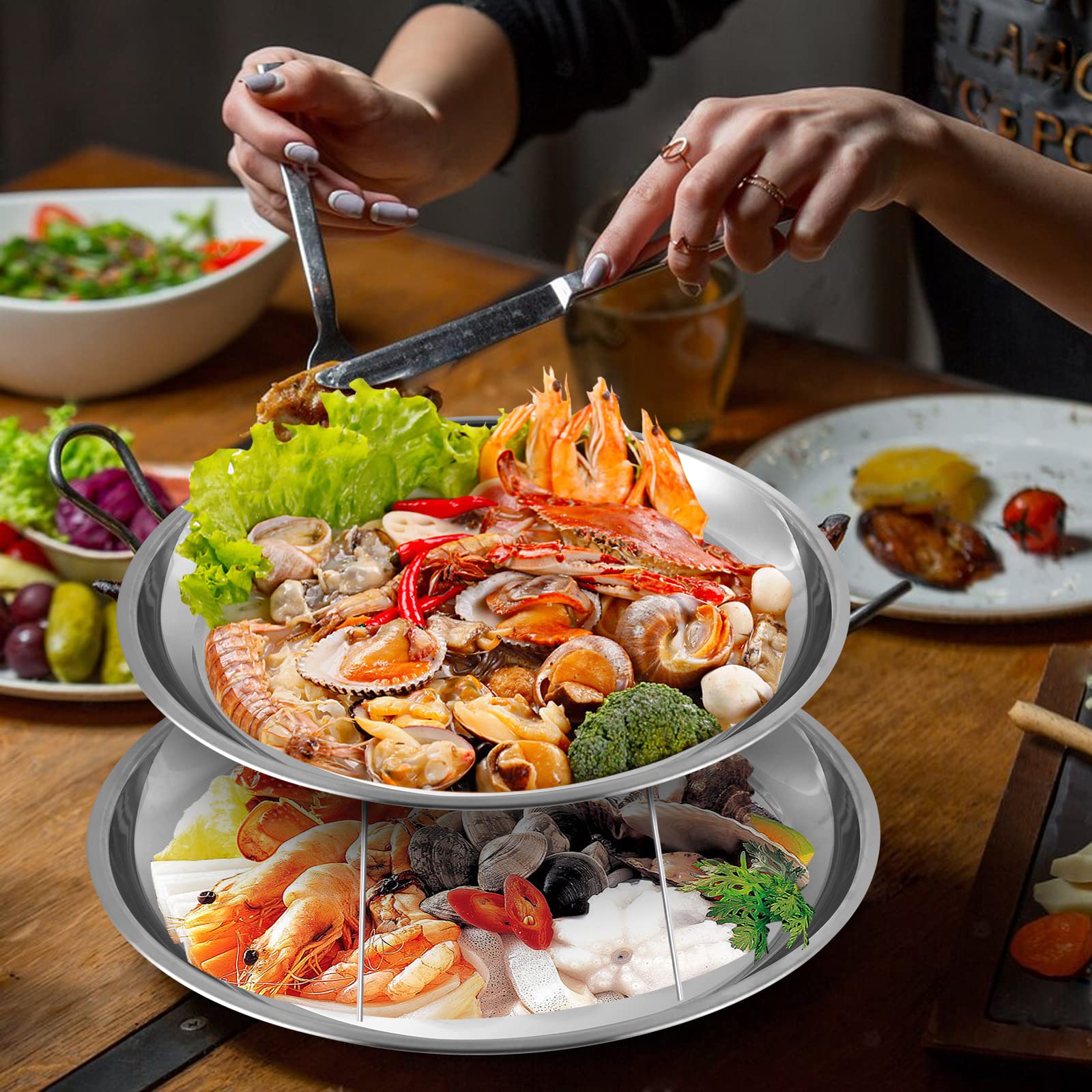 Bandeja Dostatni para hielo y mariscos, servicio versátil en buffet