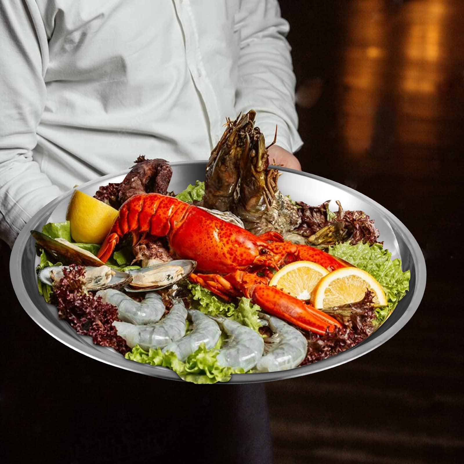 Presentación Dostatni mariscos en mesa, elegante para cenas