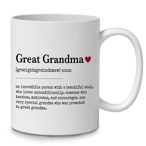 Taza DOTAIN abuelita con definición frontal, ideal regalo divertido para abuelas.