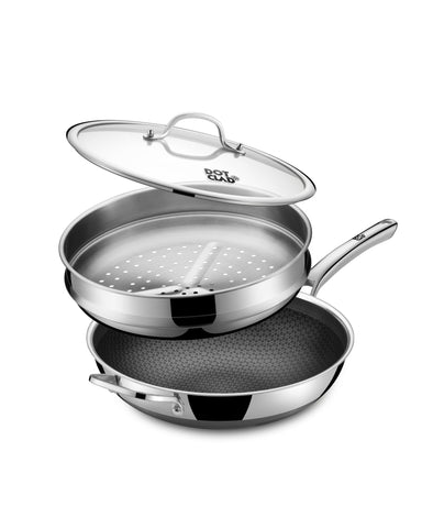 DOTCLAD Wok de 13 pulgadas frontal, salteado rápido con menos aceite.