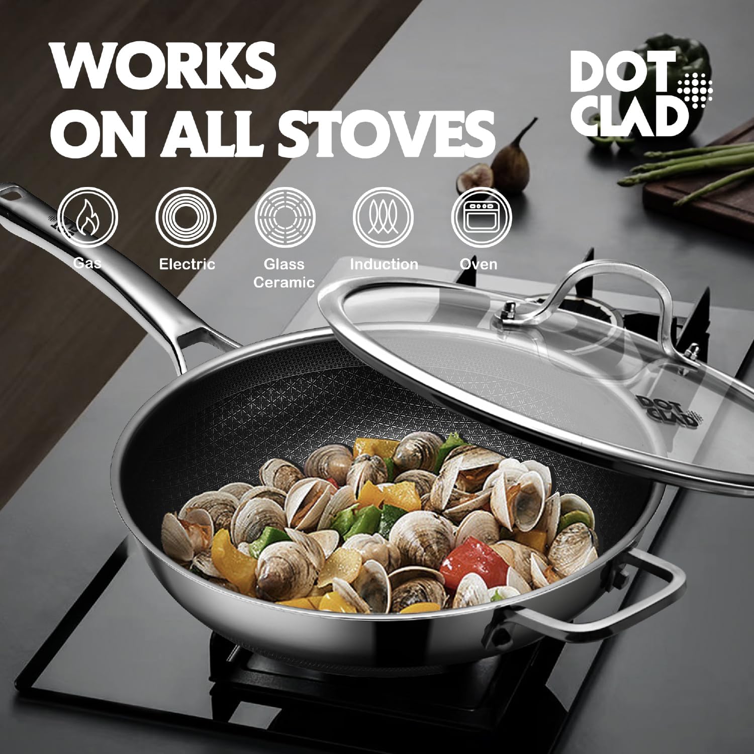 DOTCLAD wok apto para inducción y cocinas modernas