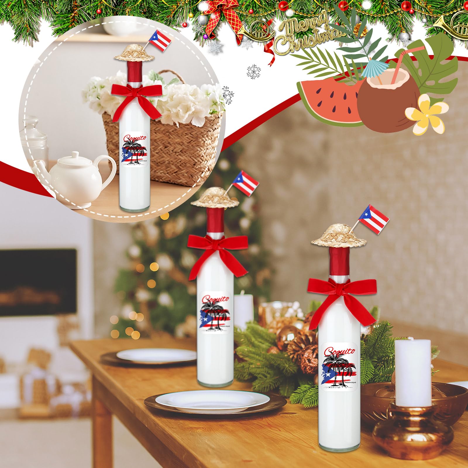 Banderas palillo DoubleFill para un ambiente puertorriqueño auténtico