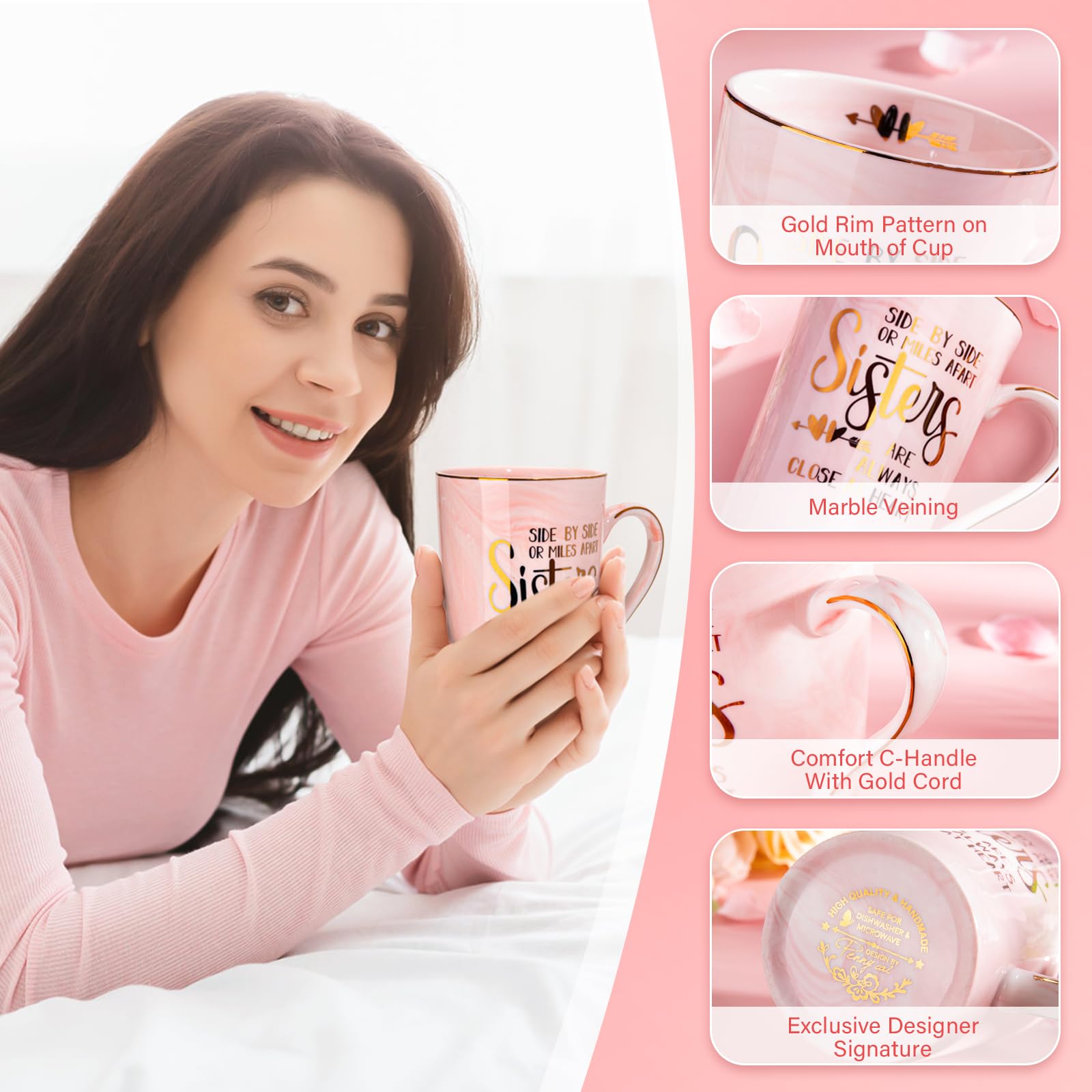 Cuchara dorada de Doublewhale para acompañar la taza en desayunos.