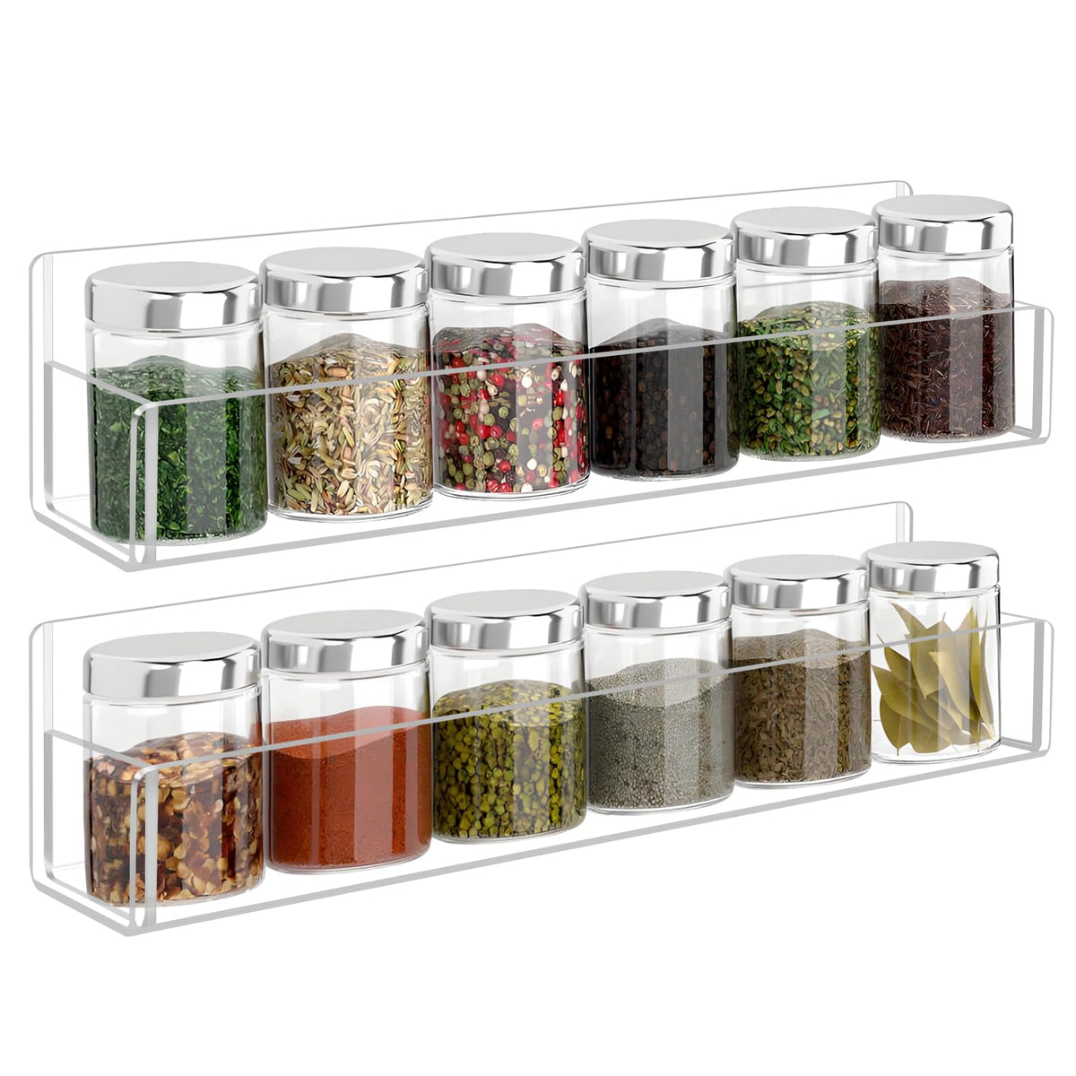 Douildhaiy estante especias acrílico 12 pulgadas, vista clara para cocinar