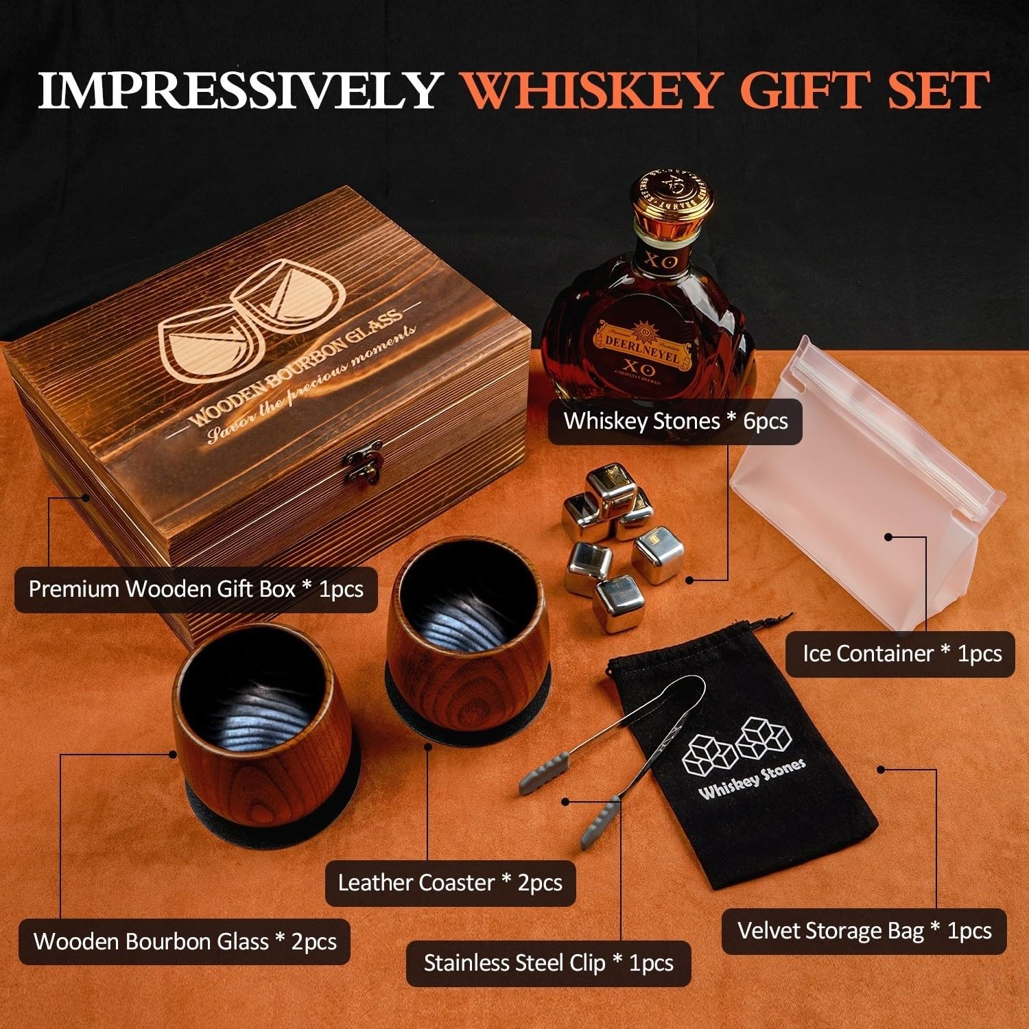Caja regalo de madera DouMmantn para whisky elegante