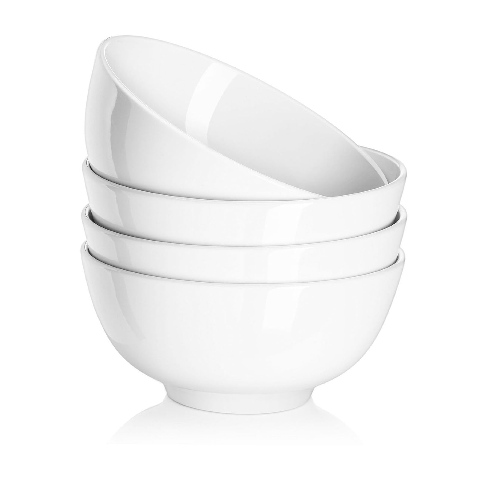Tazones blancos de cerámica DOWAN de 22 onzas para sopa, cereal o ensaladas.