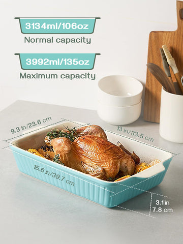 Dowan bandeja ceramica rectangular con capacidad de 135 onzas para porciones generosas.